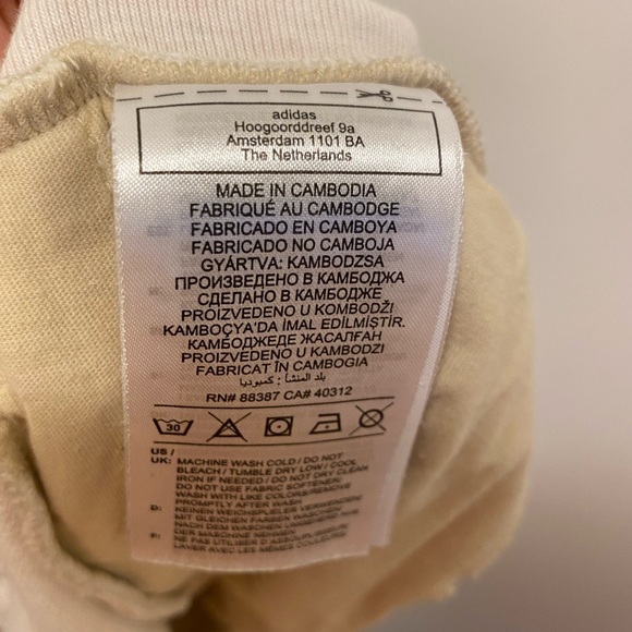 ADIDAS BOTANICAL DYE 7" Terry Mens SHORT Size 2XL Casual Athleisure Sporty Beige - Picture 10 of 12